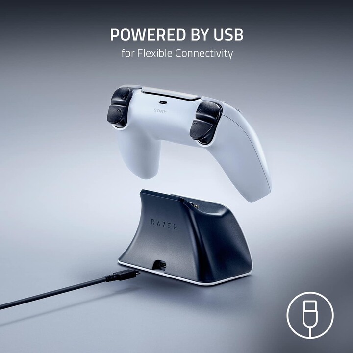 Razer Universal Quick Charging Stand for PS5, White (Charging Stand for PS5™ DualSense™ Wireless Controllers)