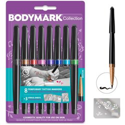 BIC BodyMark Collection Marqueurs de tatouage temporaire 9957381/ 8 unités/ Couleurs assorties