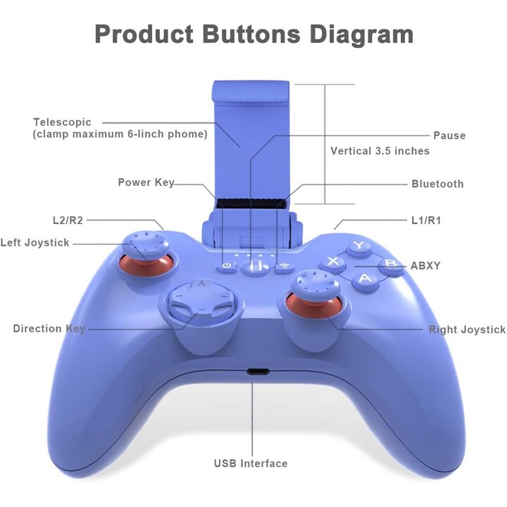 Controller PXN-6603 Bluetooth Blu – Controller per iOS