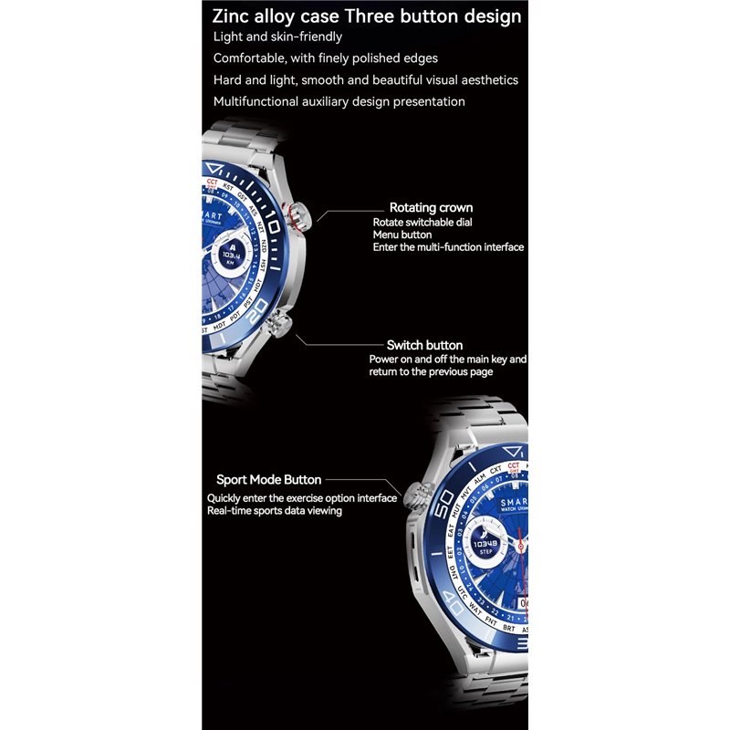 DT NO.1 HD Ultimate Argent - Montre Intelligente