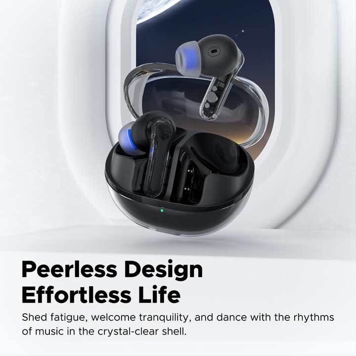 SoundPEATS Clear Black - Cuffie Bluetooth