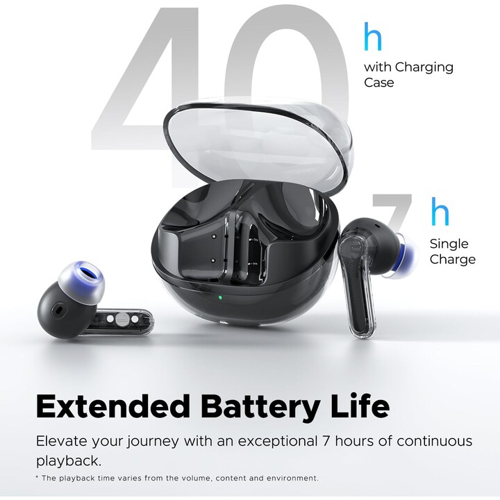 SoundPEATS Clear Negro - Auriculares Bluetooth