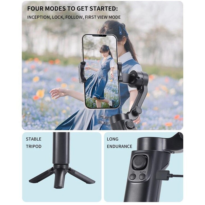 Gimbal F5 Plus 3 Axis Black - Smartphone stabilizer