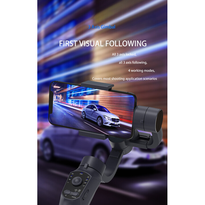 Gimbal F10 Pro 3 Ejes Negro - Estabilizador de smartphone