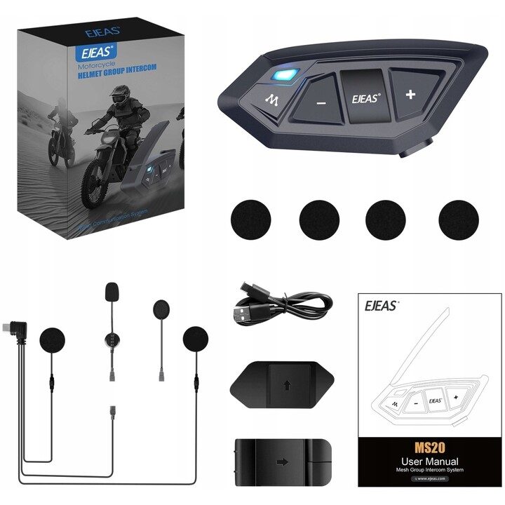 Motorcycle Intercom EJEAS MS20 Bluetooth Black