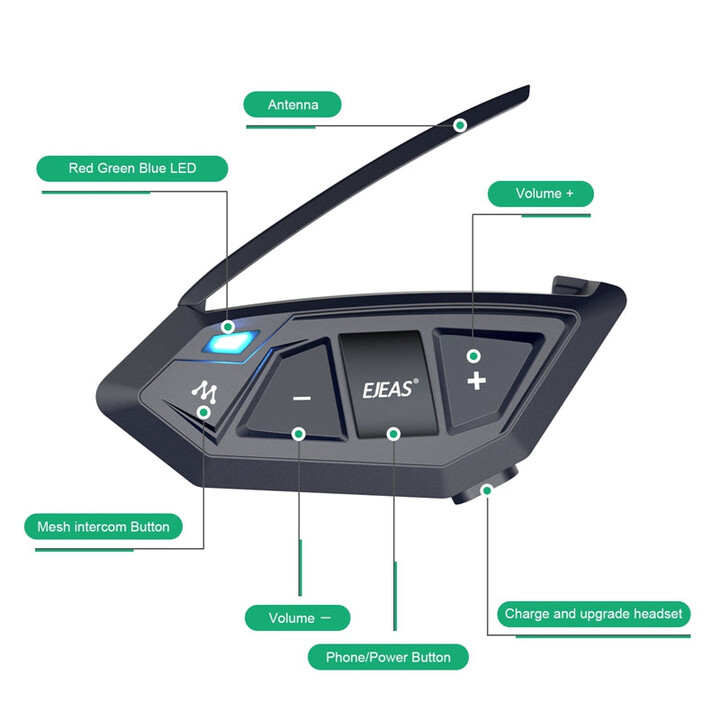 Interfono Moto EJEAS MS20 Bluetooth Nero