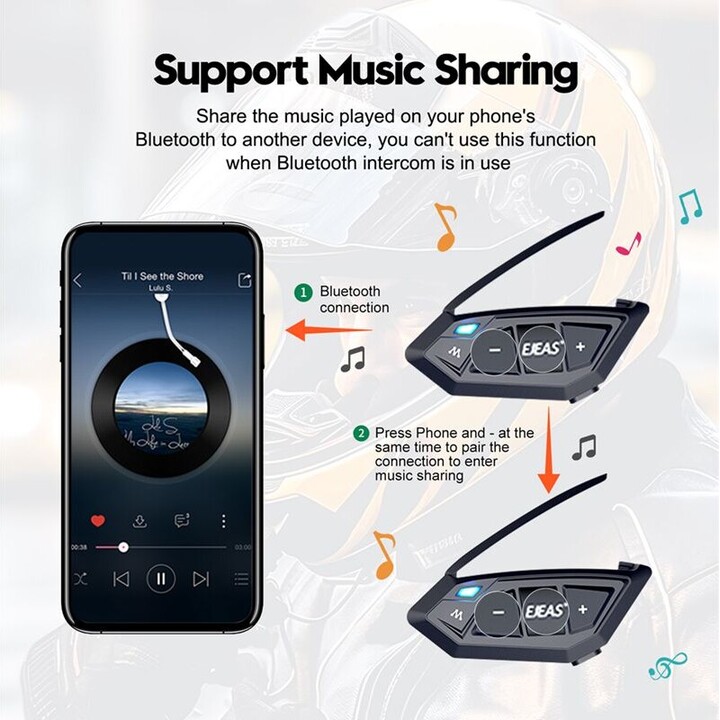 Interfono Moto EJEAS MS20 Bluetooth Nero