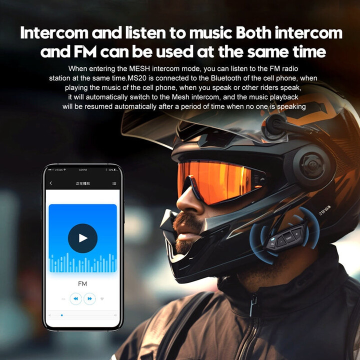 Motorcycle Intercom EJEAS MS20 Bluetooth Black