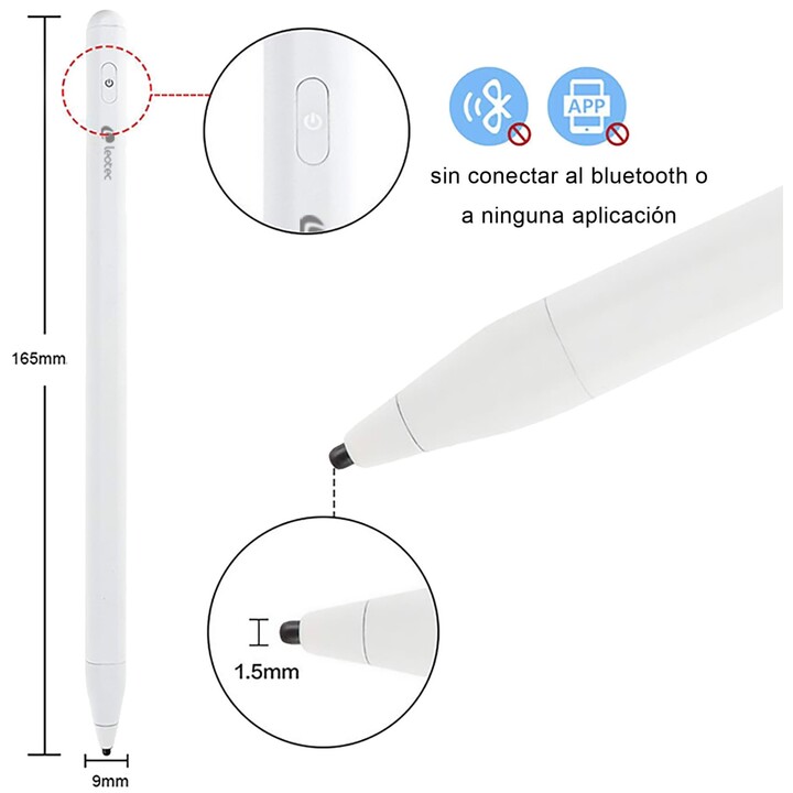 Penna elettronica Leotec LESTP04W Stylus ePen Plus per Android, IOS e Windows/Bianco