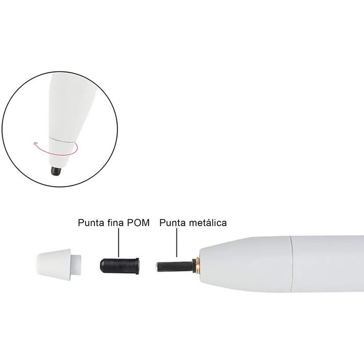 Penna elettronica Leotec LESTP04W Stylus ePen Plus per Android, IOS e Windows/Bianco