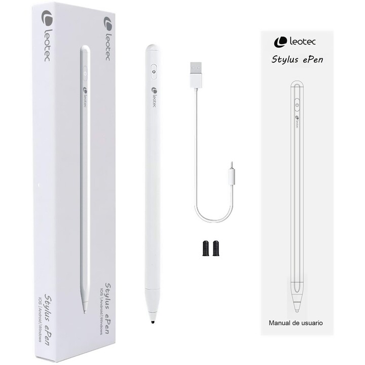 Penna elettronica Leotec LESTP04W Stylus ePen Plus per Android, IOS e Windows/Bianco