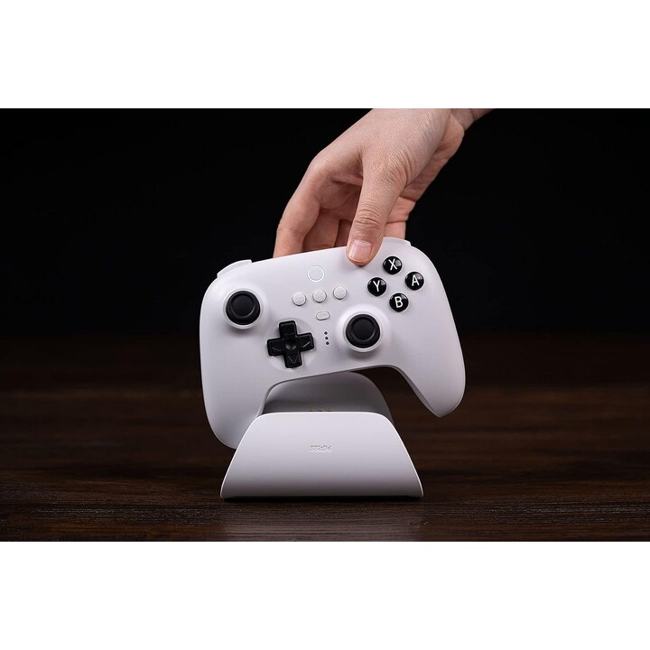 8BitDo Gamepad Nintendo Switch PC Ultimate Bluetooth 5.0 Controller with Charging Base White