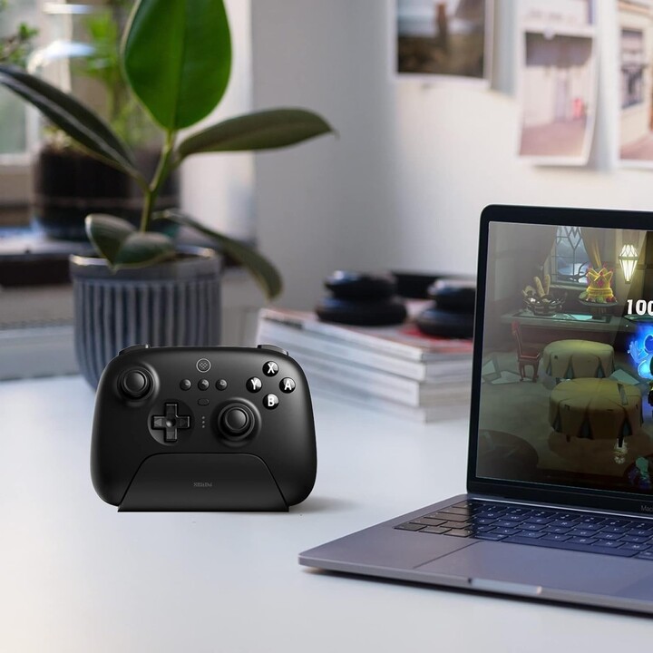 Gamepad 8BitDo Mando Nintendo Switch PC Ultimate Bluetooth 5.0 con base de carga Negro 