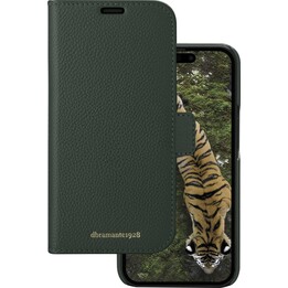 New York - 2-in-1 Leather Wallet for iPhone 15 - Evergreen