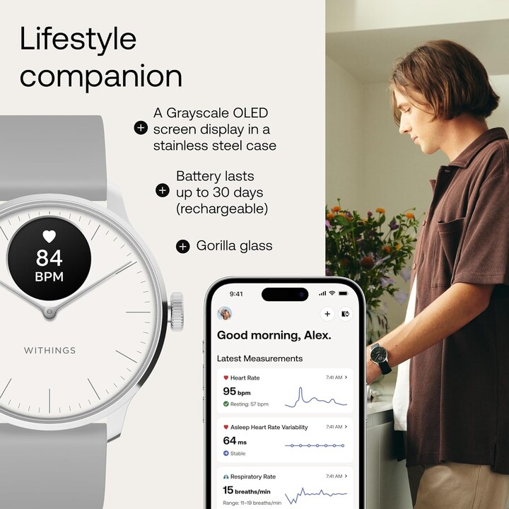 Withings ScanWatch Light 37mm Argento