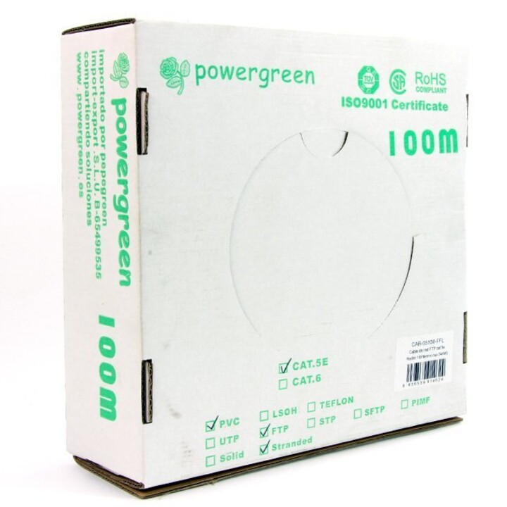 PG BOBINA DE CABLE CAT 5E FTP 100 METROS FLEXIBLE