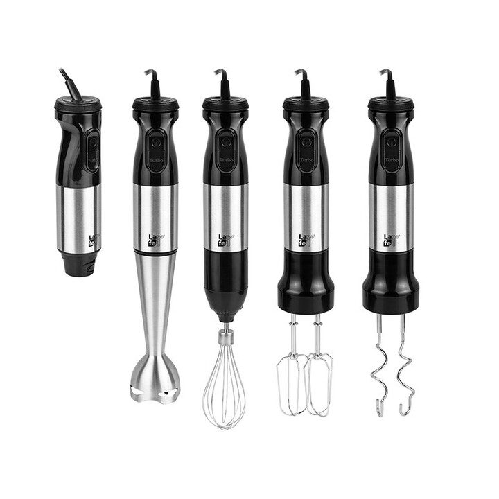 LAFE BZL001 licuadora 0,7 L Batidora de inmersión Negro, Plata, Transparente 1000 W