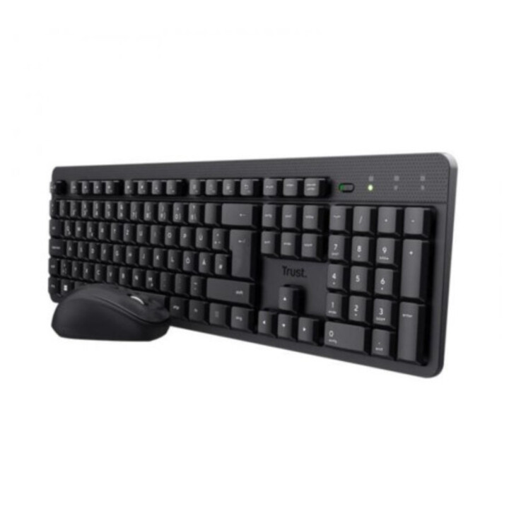 Trust TKM-360 conjunto de teclado e rato sem fios silencioso preto