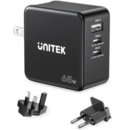 Unitek GaN PD 65W 2X USB-C USB-A 3 ports noir