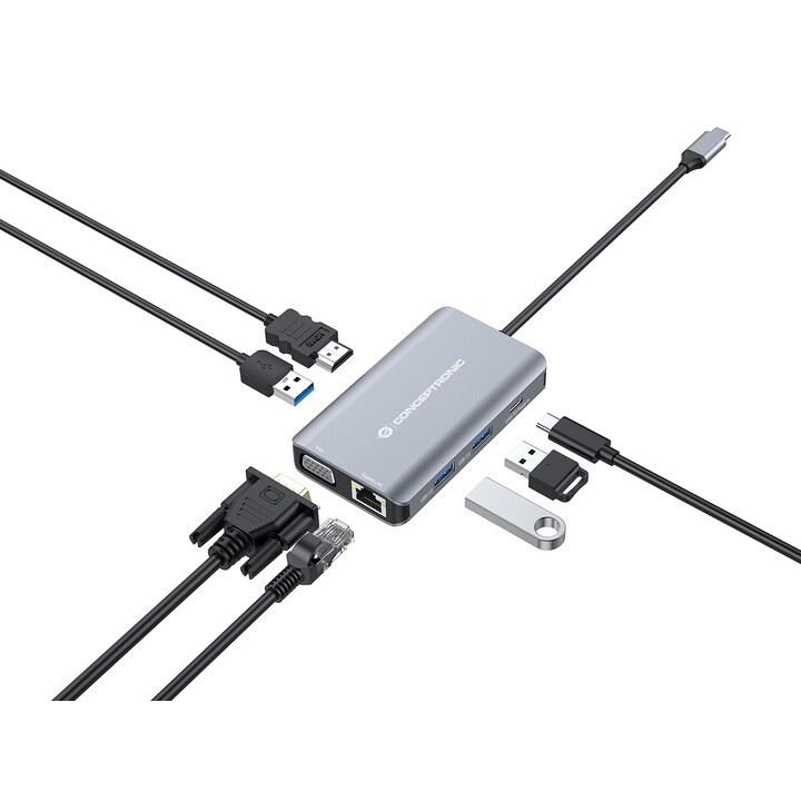 DONN21G Conceptronic Docking USB-C 3.2 Gen 1, 7 in 1