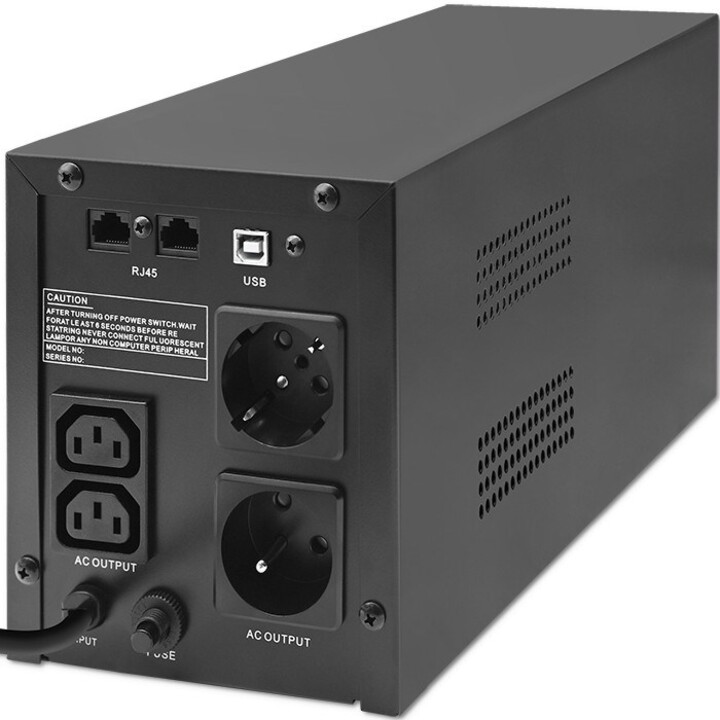 Qoltec 53771 Gruppo di continuità (UPS) Line Interactive 2 kVA 1200 W 2 prese CA