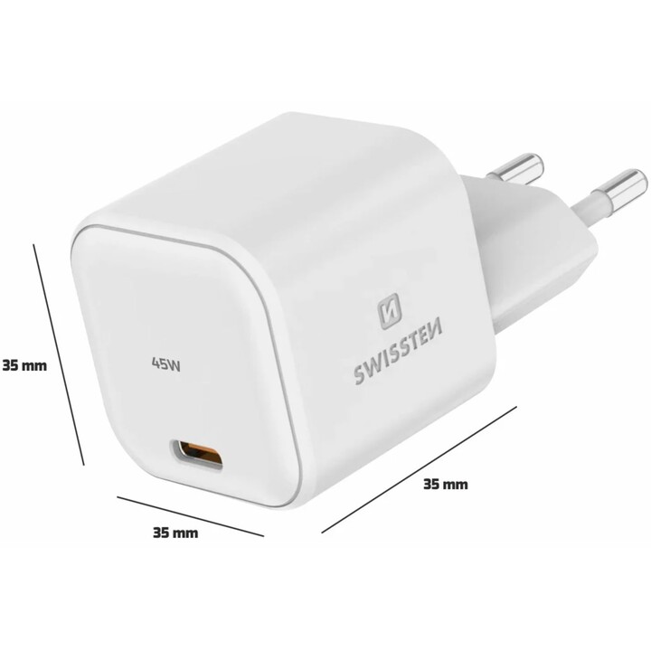Chargeur de voyage Gan 1X USB-C 45W Power Delivery Blanc