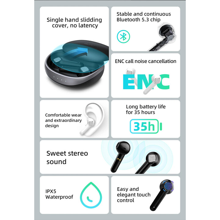 Mibro Earbuds S1 Branco - Auriculares Bluetooth