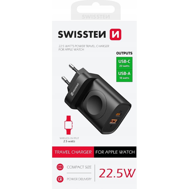 Chargeur de voyage 1Xusb-A, 1Xusb-C et Iwatch