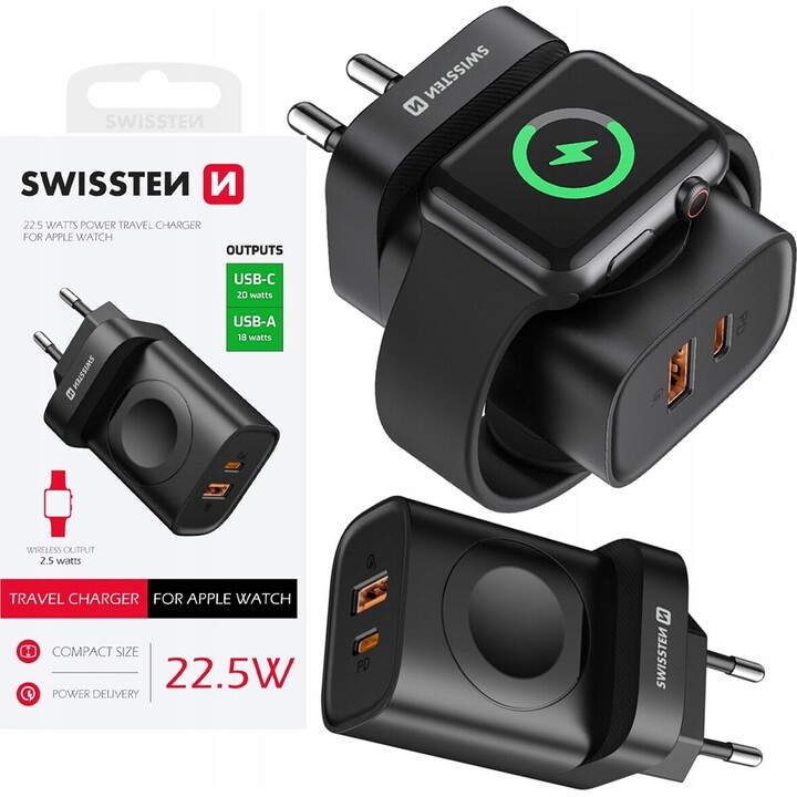 Chargeur de voyage 1Xusb-A, 1Xusb-C et Iwatch