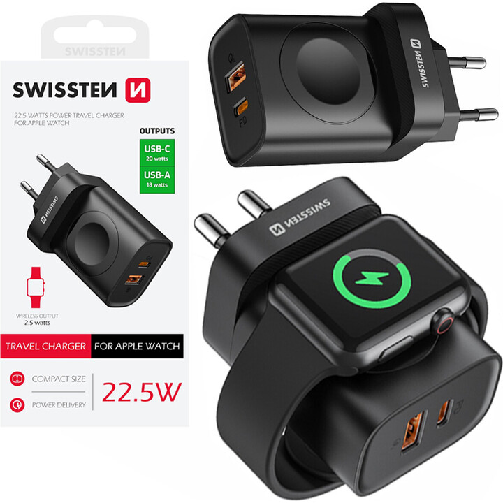 Chargeur de voyage 1Xusb-A, 1Xusb-C et Iwatch