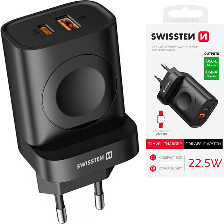 Chargeur de voyage 1Xusb-A, 1Xusb-C et Iwatch