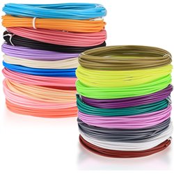 Pacote de Filamento PLA para Caneta 3D 1.75mm 10m x 20 Unidades Cores Diferentes