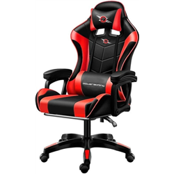 Chaise Gaming PowerGaming avec Haut-parleur Bluetooth e Massage Rouge