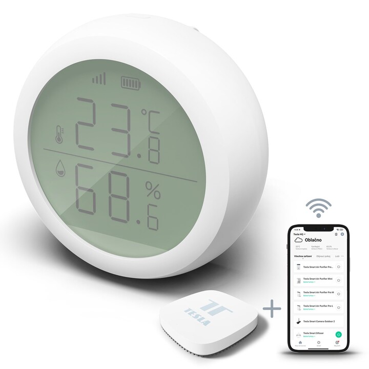 Sensore di temperatura e umidità con display LCD TESLA TSL-SEN-TAHLCD Sensore intelligente Display di temperatura e umidità