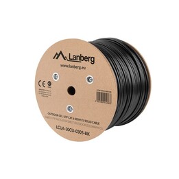 Cavo di rete Lanberg LCU6-30CU-0305-BK Nero 305 m Cat.6 U/UTP (UTP) da esterno