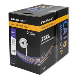 Câble réseau Qoltec 50359 UTP | CAT6 | 305m | PVC gris