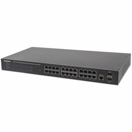 Switch Ethernet Gigabit géré par le Web Intellinet avec 24 ports PoE+ et 2 ports SFP