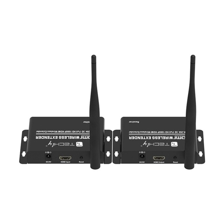 Techly IDATA HDMI-WL55 extensor audio/video Transmisor y receptor de señales AV Negro