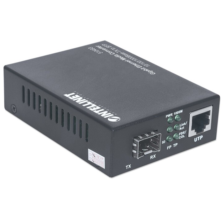 Intellinet 510493 convertisseur de média 1000 Mbit/s Noir