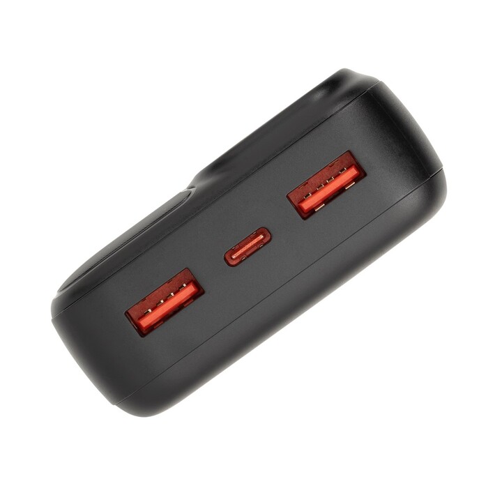Powerbank RIVACASE 20000 mAh USB-C 20W + LCD negro (1x I/O USB-C PD 18W / PD 20W, 2x USB-A QC 3.0 18W, LCD, negro)