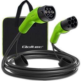 Qoltec 52473 Typ 2 EV-Kabel zum Aufladen im Auto | 400V | 11kW | 16A | 5m