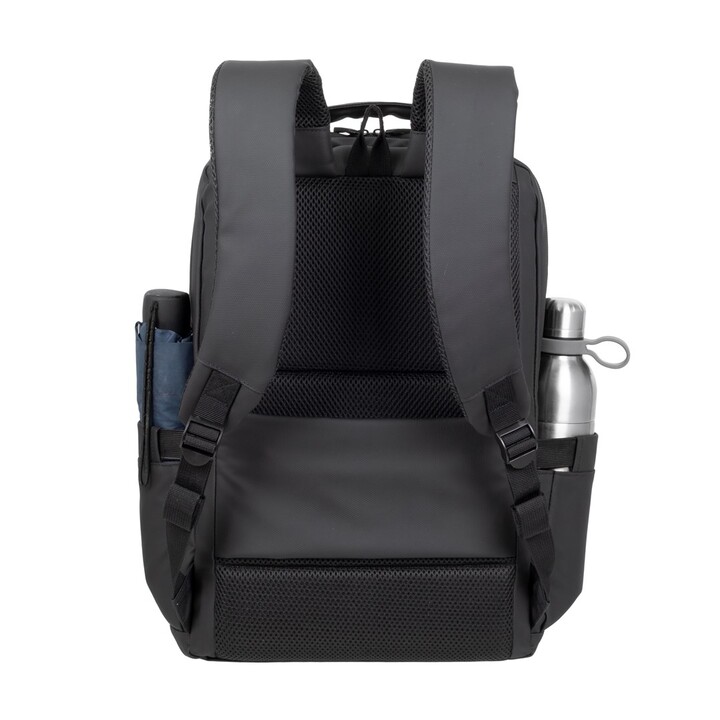 Mochila RIVACASE 8435 para portátil de 17,3" Tegel ECO, negra, material impermeable, eco rPet, bolsillos para smartphone, docume