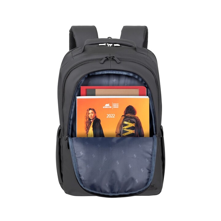 Mochila RIVACASE 8435 para portátil de 17,3" Tegel ECO, negra, material impermeable, eco rPet, bolsillos para smartphone, docume