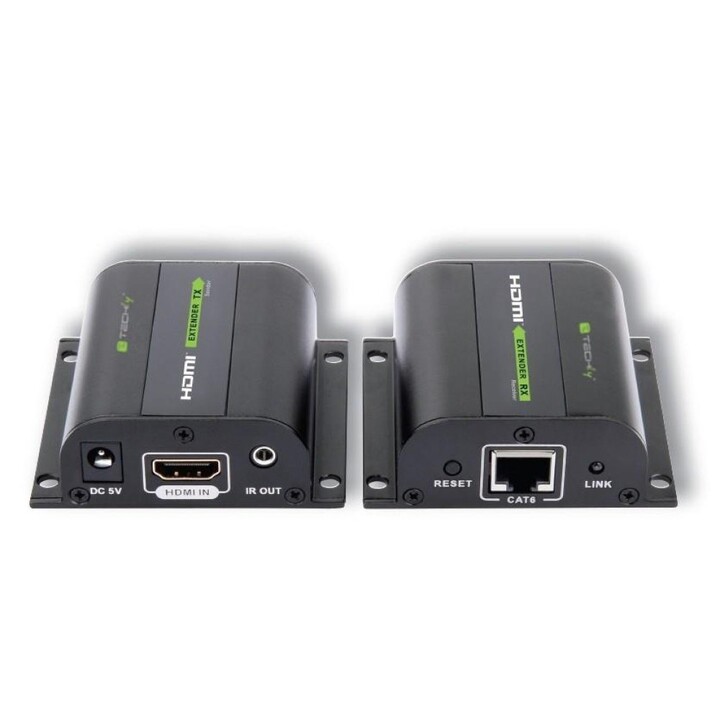 Techly IDATA EXT-E70I audio/video extender AV signal transmitter and receiver Black
