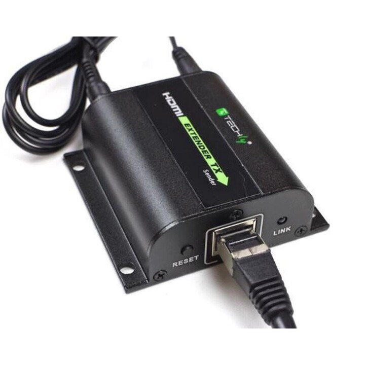 Techly IDATA EXT-E70I Audio-/Video-Extender AV-Signalsender und -empfänger Schwarz