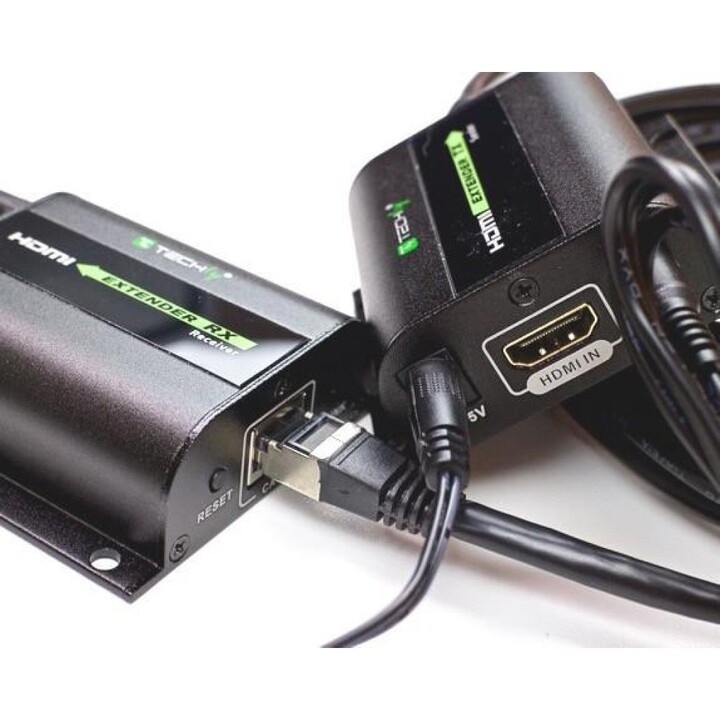 Techly IDATA EXT-E70I audio/video extender AV signal transmitter and receiver Black