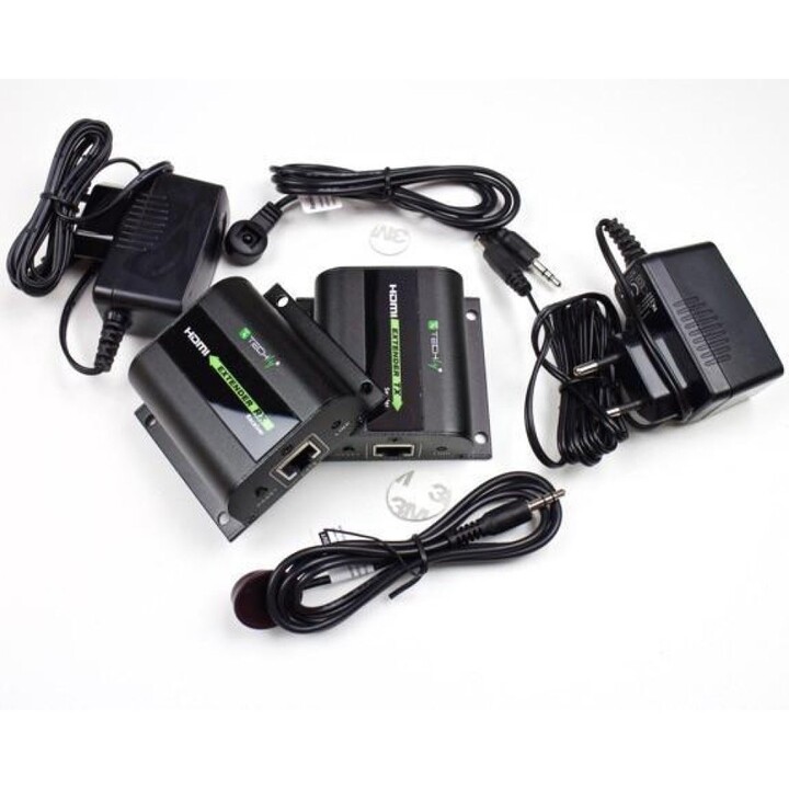 Techly IDATA EXT-E70I audio/video extender AV signal transmitter and receiver Black