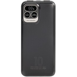 Powerbank RIVACASE 10000 mAh USB-C 20W + LCD negro (1x I/O USB-C PD 18W / PD 20W, 2x USB-A QC 3.0 18W, LCD, negro)