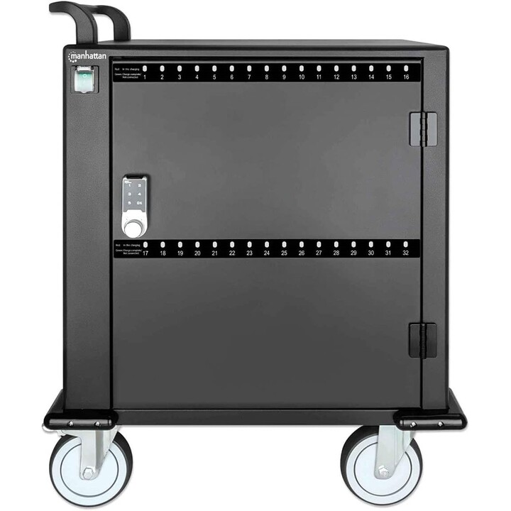 Manhattan 716000 Chariot et armoire pour appareils portables Chariot de gestion et de chargement des appareils portables Noir