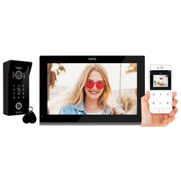 Vídeo porteiro EURA VDP-99C5 10” TFT LCD 1024x600px WiFi RFID Preto